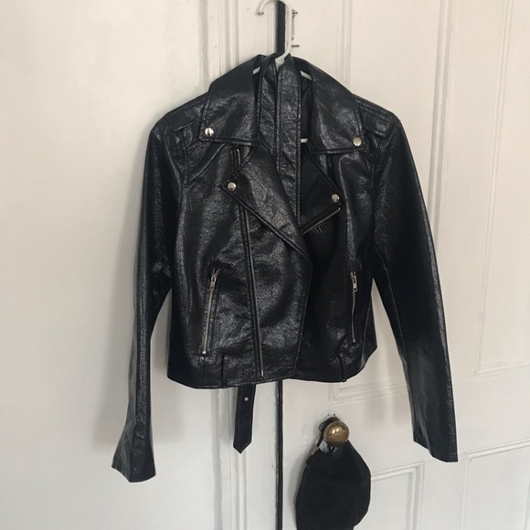 Stelen Chelsy Patent Moto Jacket (Navy) - Picture 6 of 6